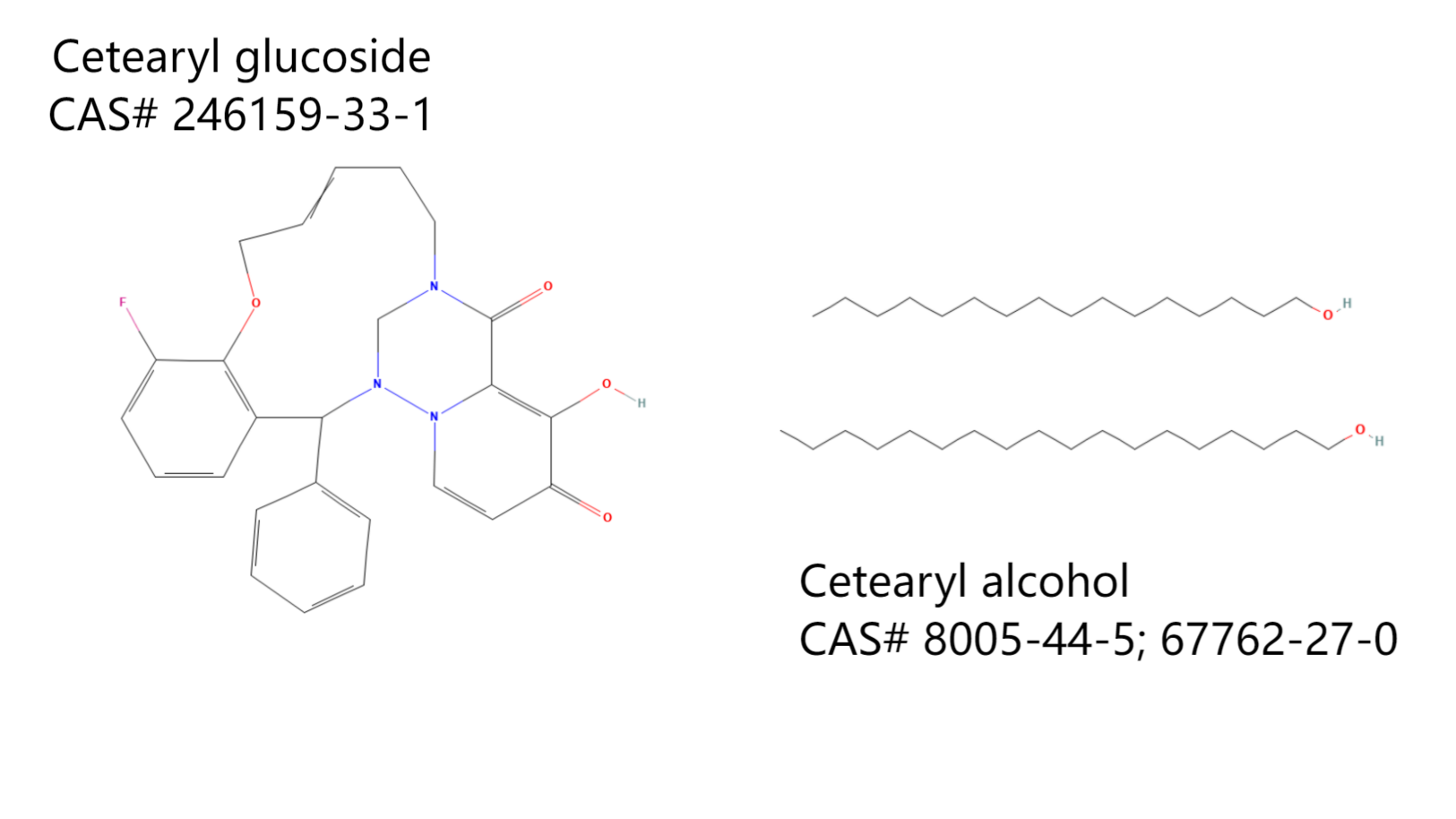 Cetearyl glucoside and Cetearyl alcohol-GM68-structure